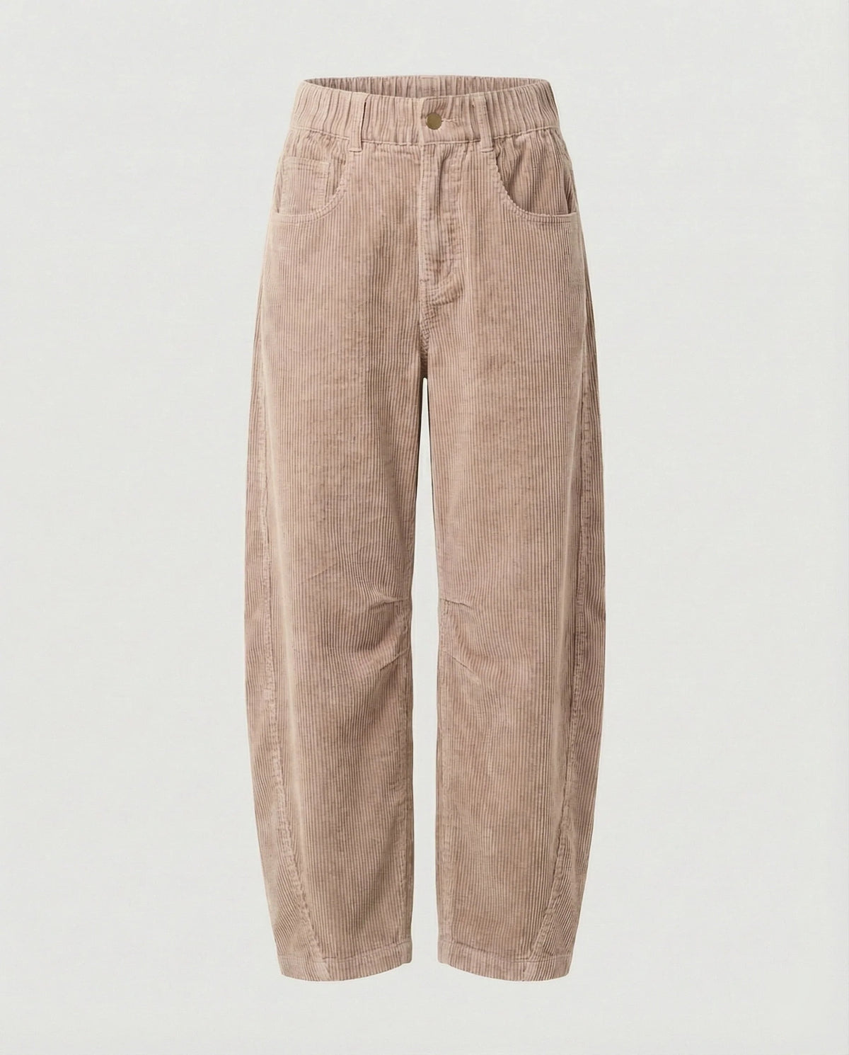 Corduroy Trousers Wide Leg Stretch Fabric Elastic Waistband