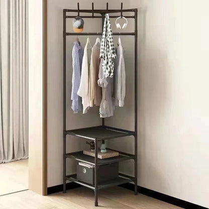 Corner Clothes Rack Steel Space-Saving Open Design