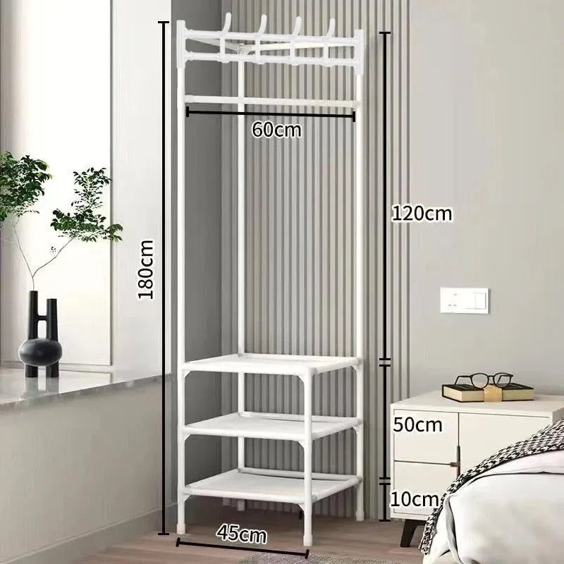 Corner Clothes Rack Steel Space-Saving Open Design