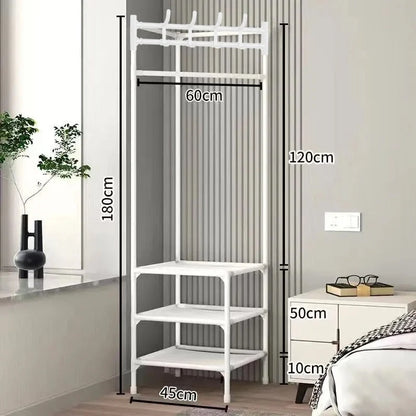 Corner Clothes Rack Steel Space-Saving Open Design