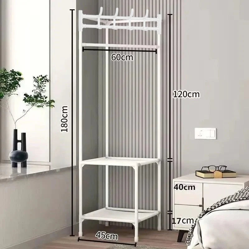 Corner Clothes Rack Steel Space-Saving Open Design