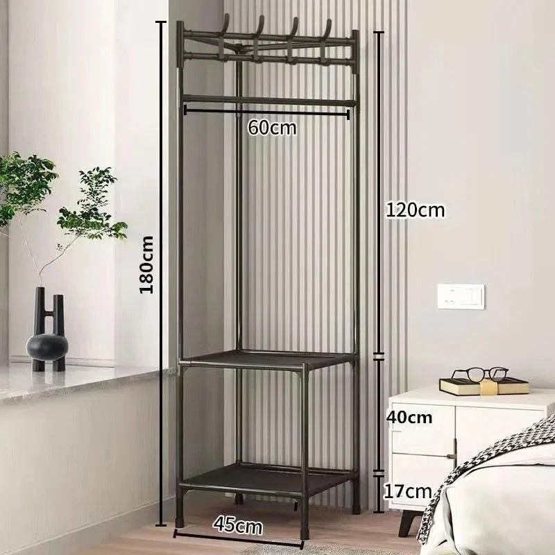 Corner Clothes Rack Steel Space-Saving Open Design