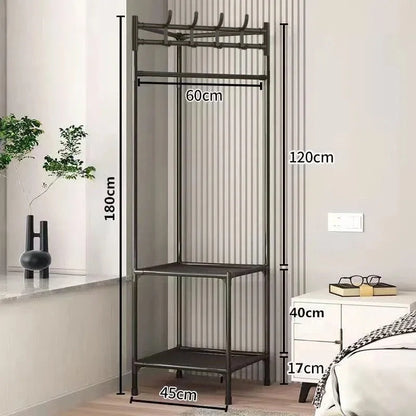 Corner Clothes Rack Steel Space-Saving Open Design