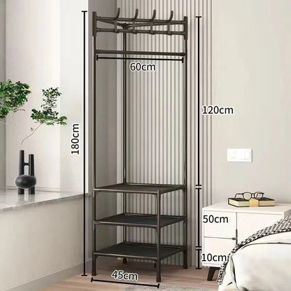 Corner Clothes Rack Steel Space-Saving Open Design