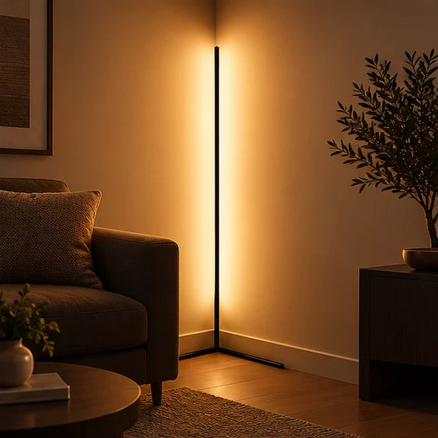 Corner Floor Lamp Dimmable LED Remote-Controlled Lights