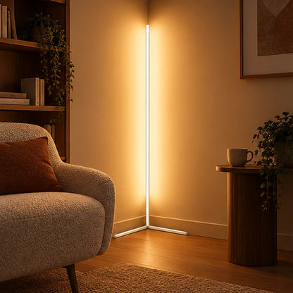 Corner Floor Lamp Dimmable LED Remote-Controlled Lights