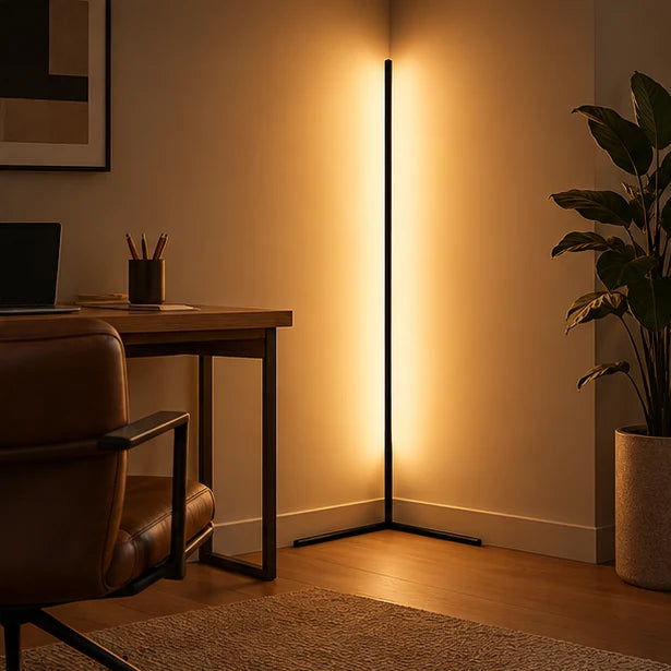 Corner Floor Lamp Dimmable LED Remote-Controlled Lights