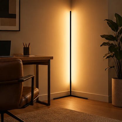 Corner Floor Lamp Dimmable LED Remote-Controlled Lights