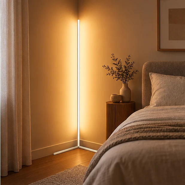 Corner Floor Lamp Dimmable LED Remote-Controlled Lights