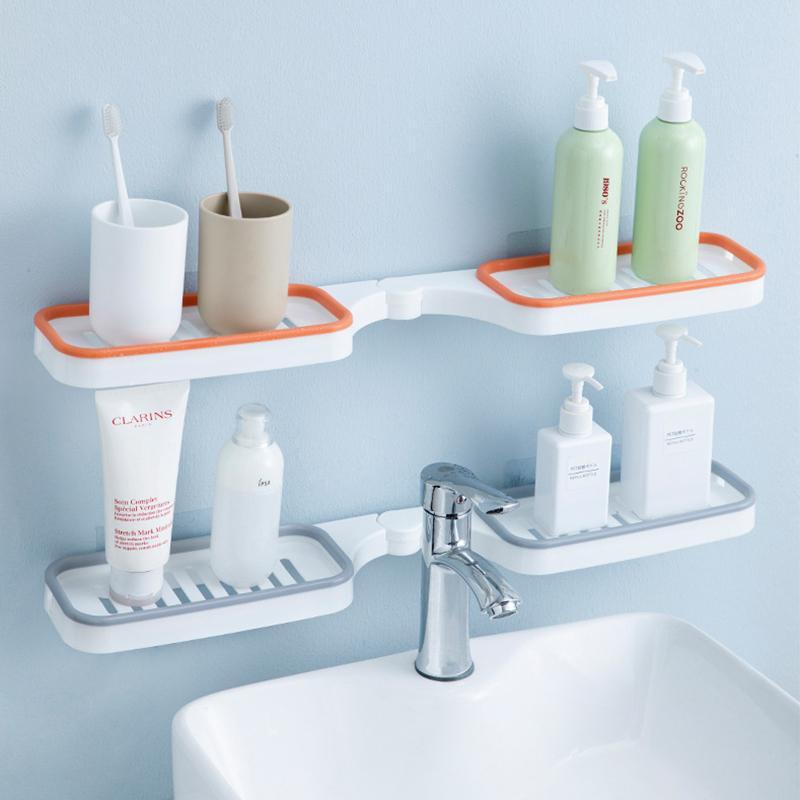 Corner Shelf Rotating 180° No-Drill Mount Drainage