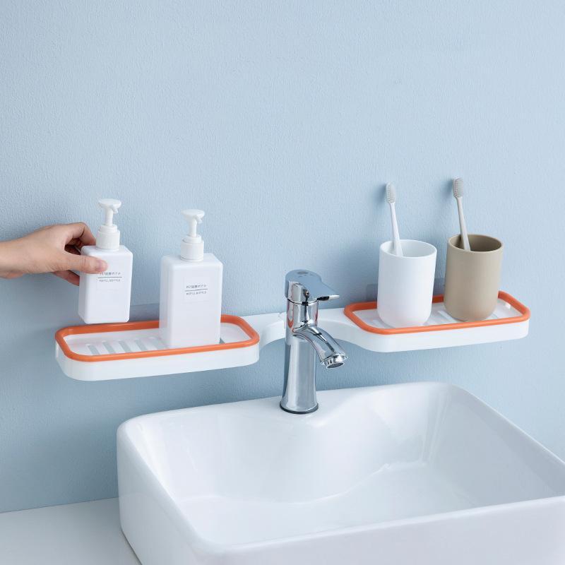 Corner Shelf Rotating 180° No-Drill Mount Drainage