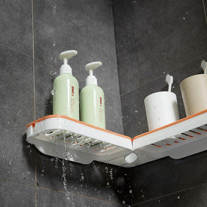 Corner Shelf Rotating 180° No-Drill Mount Drainage