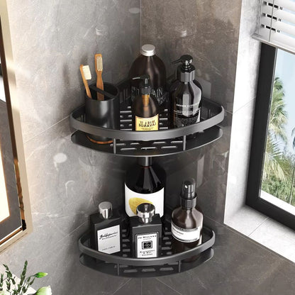 Corner Shower Shelf Drill-Free Aluminum 110 lb Capacity