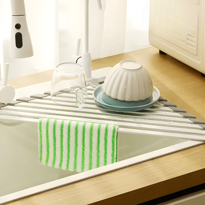 Corner Sink Organizer Space-Saving Sloped Drain Rust Resistant Aluminum