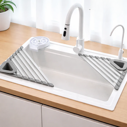 Corner Sink Organizer Space-Saving Sloped Drain Rust Resistant Aluminum