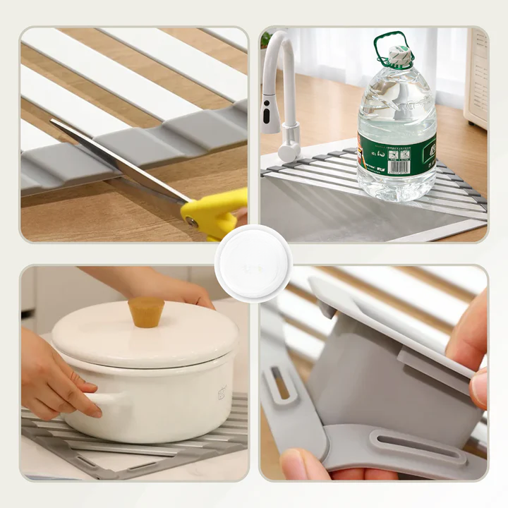 Corner Sink Organizer Space-Saving Sloped Drain Rust Resistant Aluminum