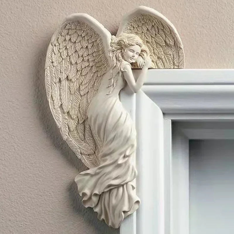 Corner Wall Sculpture Ivory Resin Easy Mounting