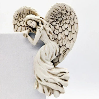 Corner Wall Sculpture Ivory Resin Easy Mounting