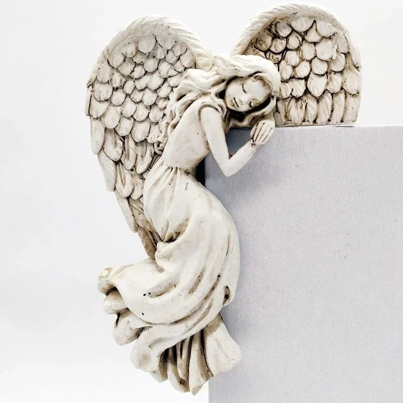Corner Wall Sculpture Ivory Resin Easy Mounting