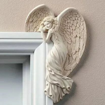 Corner Wall Sculpture Ivory Resin Easy Mounting
