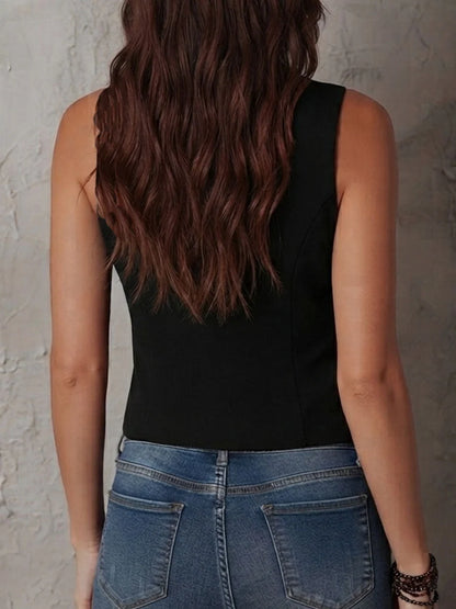Corset Vest Zip-Front Lace Trim Waist-Defining Silhouette