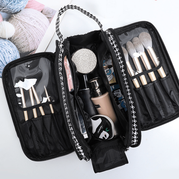 Cosmetic Bag Multiple Compartments & Elastic Bands
