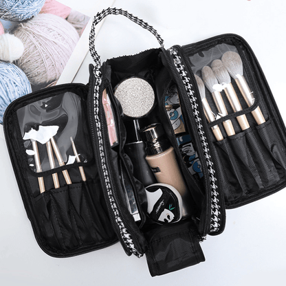 Cosmetic Bag Multiple Compartments & Elastic Bands