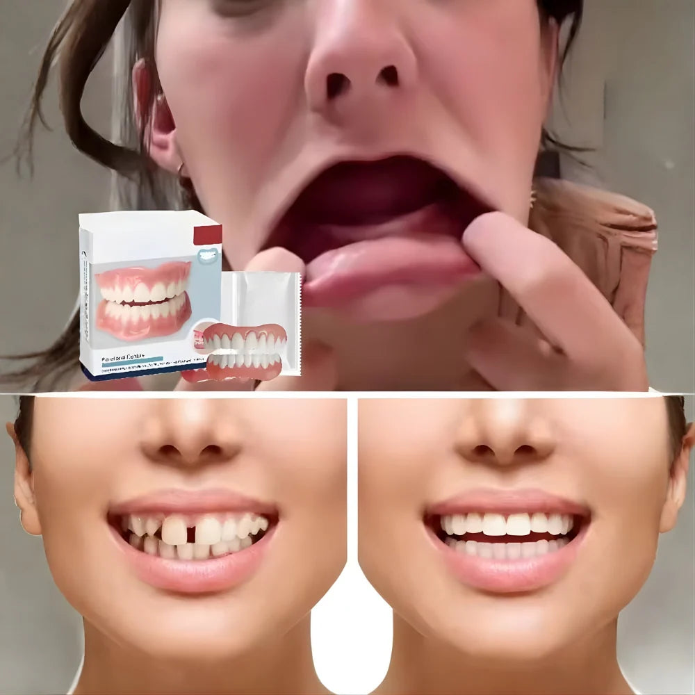 Cosmetic Denture Set Moldable Removable Upper & Lower