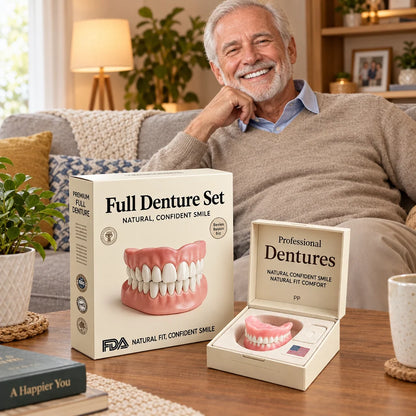 Cosmetic Denture Set Warm-Water Moldable Reusable Upper & Lower Pieces