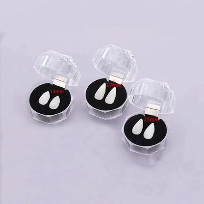 Costume Fangs Lightweight Plastic Four Sizes Fits Over Teeth
