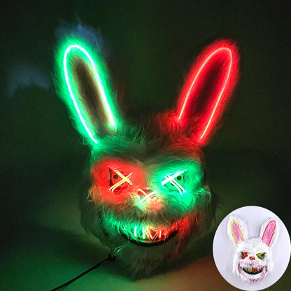 Costume Mask Faux Fur Optional LED Lights