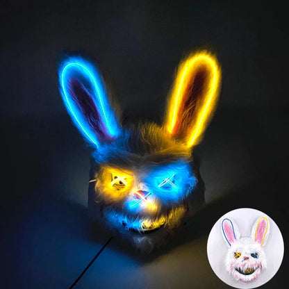 Costume Mask Faux Fur Optional LED Lights