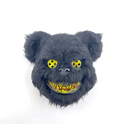 Costume Mask Faux Fur Optional LED Lights