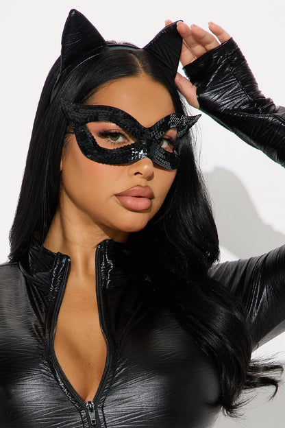 Costume Set Black Cat Four-Piece Stretch Knit