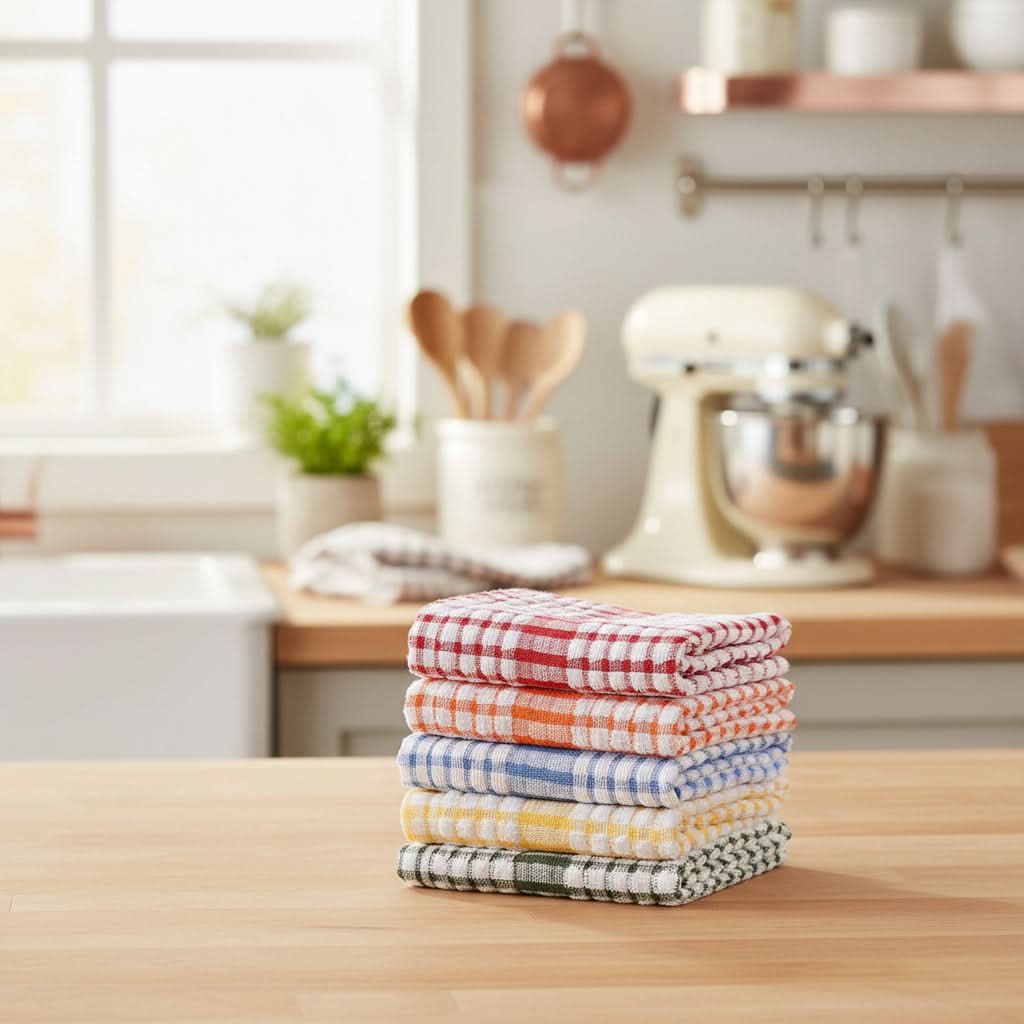 Cotton Kitchen Towels Absorbent Quick-Drying Reusable