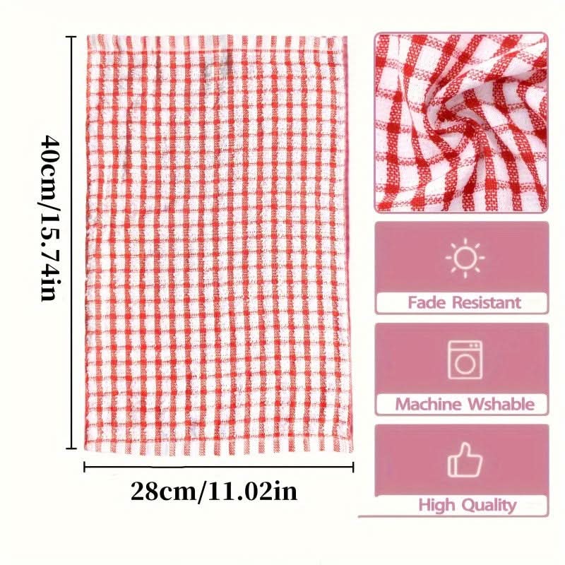 Cotton Kitchen Towels Absorbent Quick-Drying Reusable