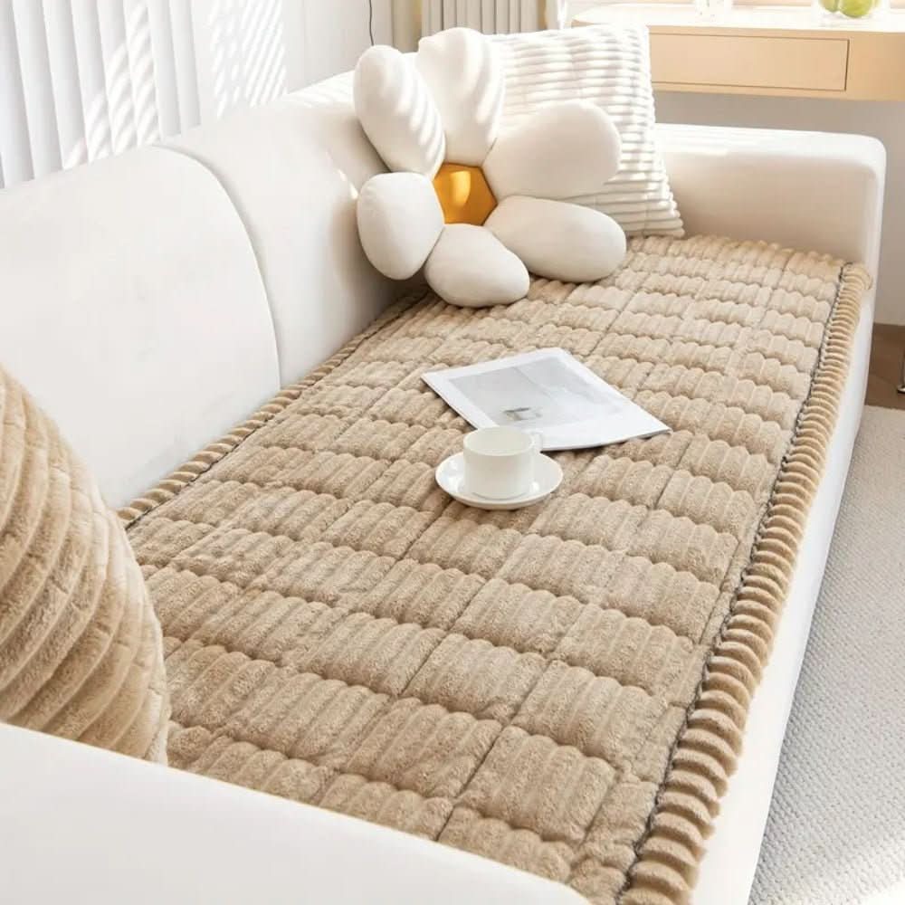 Couch Cover Plush Polyester Non-Slip Machine Washable
