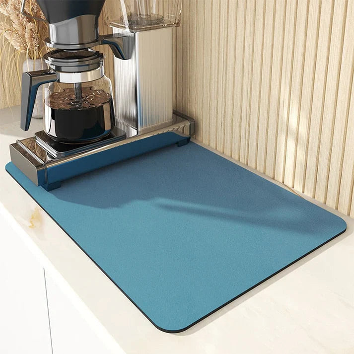 Countertop Drying Mat Faux Suede Highly Absorbent & Non-Slip