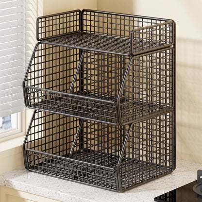 Countertop Pantry Organizer 3-Tier Metal Wire Space-Saving