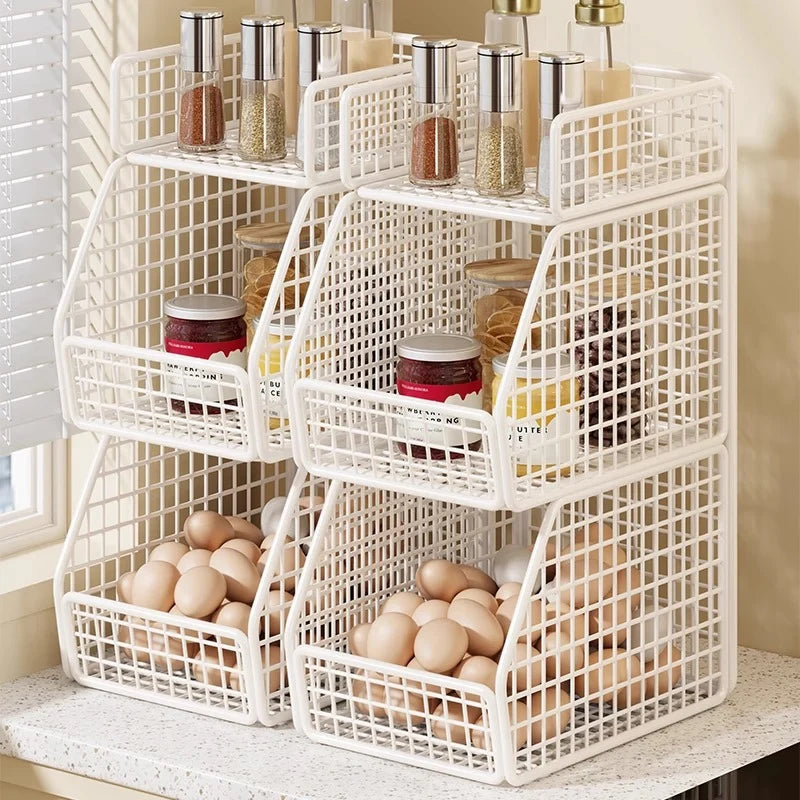 Countertop Pantry Organizer 3-Tier Metal Wire Space-Saving