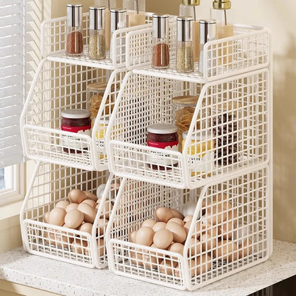 Countertop Pantry Organizer 3-Tier Metal Wire Space-Saving