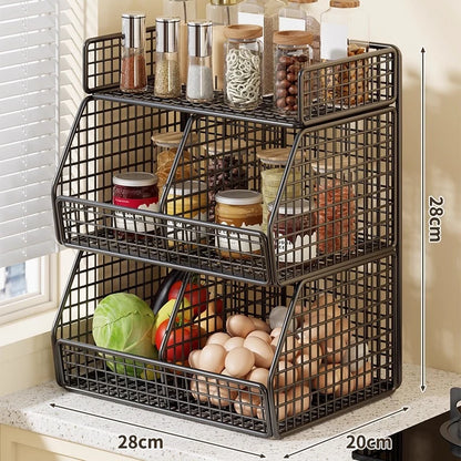Countertop Pantry Organizer 3-Tier Metal Wire Space-Saving