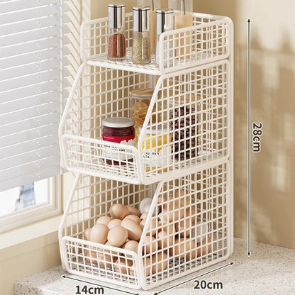 Countertop Pantry Organizer 3-Tier Metal Wire Space-Saving