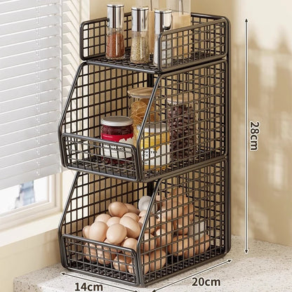 Countertop Pantry Organizer 3-Tier Metal Wire Space-Saving