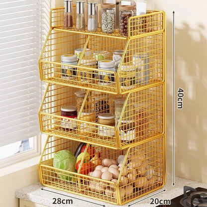 Countertop Pantry Organizer 3-Tier Metal Wire Space-Saving