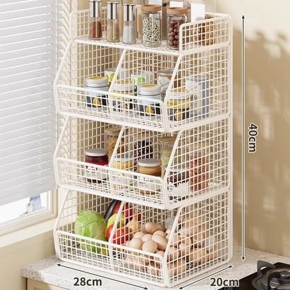 Countertop Pantry Organizer 3-Tier Metal Wire Space-Saving