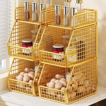 Countertop Pantry Organizer 3-Tier Metal Wire Space-Saving