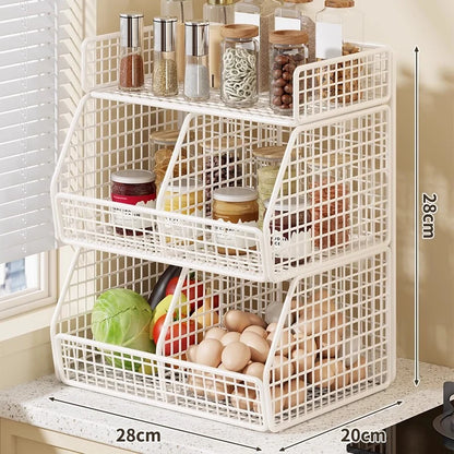 Countertop Pantry Organizer 3-Tier Metal Wire Space-Saving