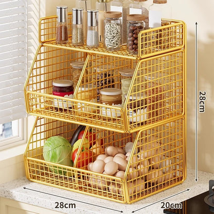 Countertop Pantry Organizer 3-Tier Wire Space-Saving