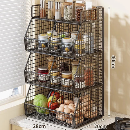 Countertop Pantry Organizer 3-Tier Wire Space-Saving